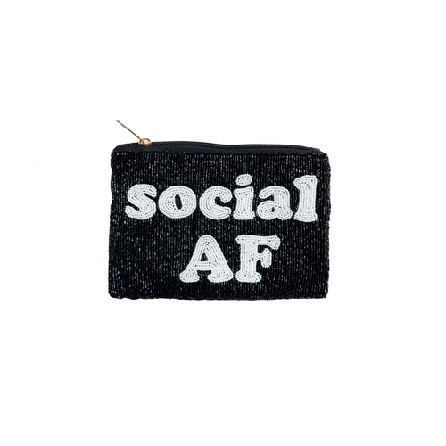 Social AF Purse Black and White
