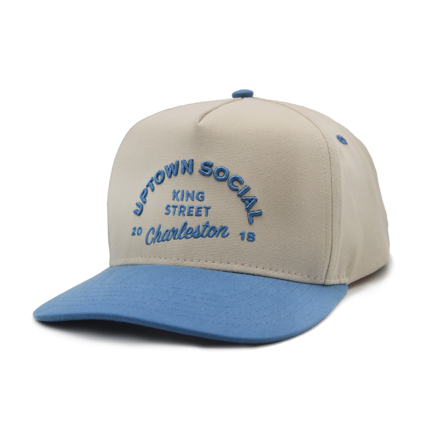 King Street x Uptown Social Snap Back Hat Blue & Cream
