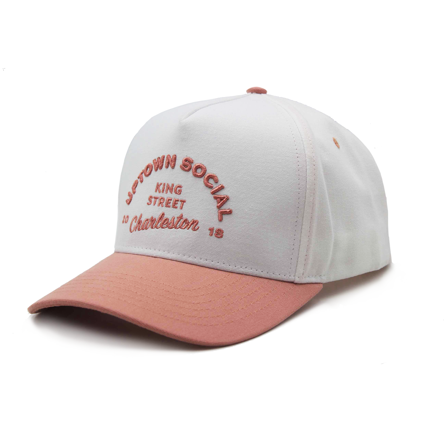 King Street x Uptown Social Snap Back Hat Pink & White